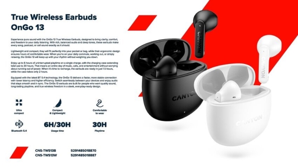 CANYON TWS headset OnGo 13 White