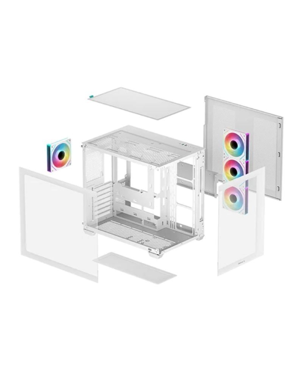 DEEPCOOL Case CG530 4F WH, ATX, Průhledná bočnice, 4x 120mm ARGB, bílá