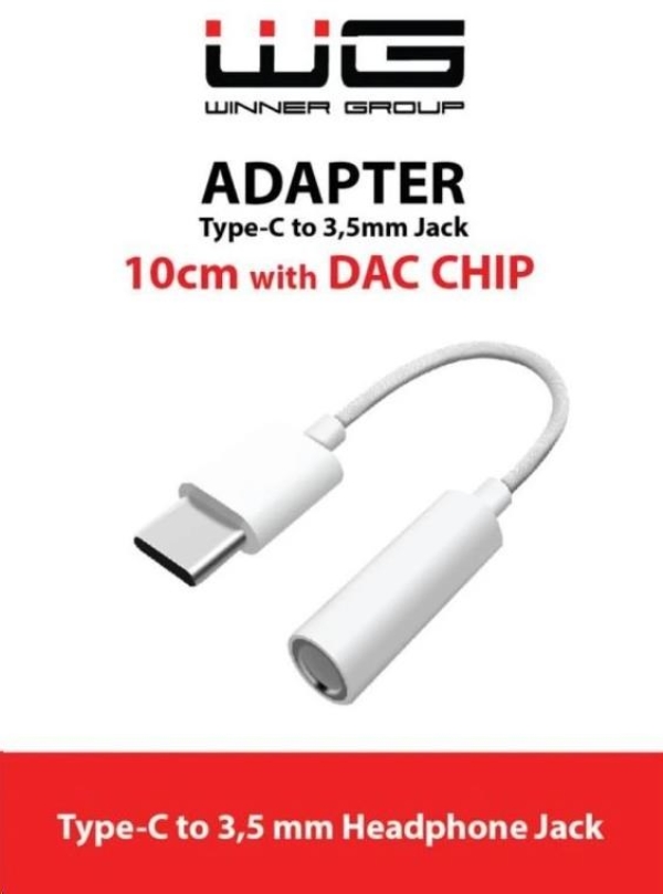 WG - Adaptér Type-C + 3,5mm jack / DAC chip / white