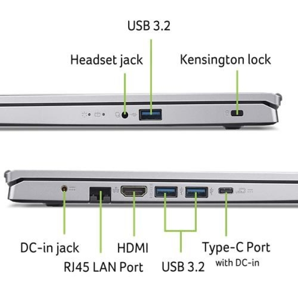 ACER NTB Aspire Go 15 (AG15-44P-R9RH),R3 5400U,15.6"FHD,16GB,512GB SSD,Radeon,W11H,Silver