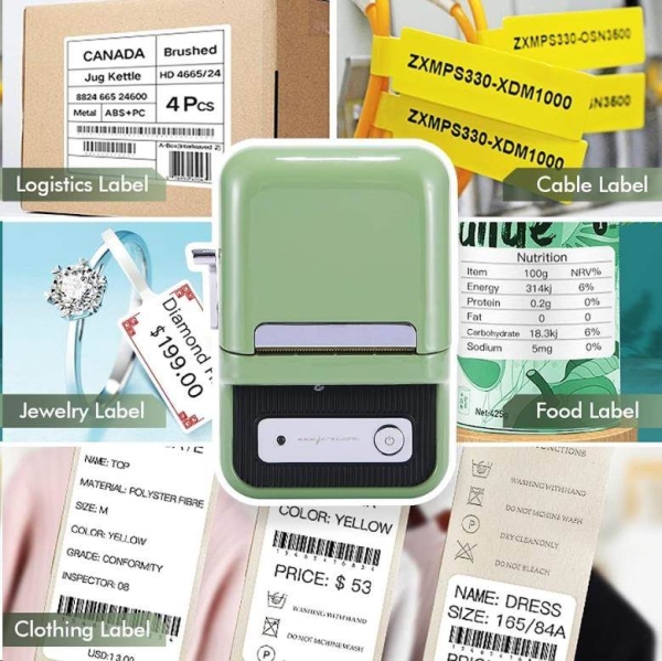 Niimbot Tiskárna štítků B21 Smart, zelená + role štítků