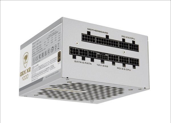COUGAR PC zdroj GEX X2 850W SNOW 80+ Gold, modulární (PCI-e 5.0 GPU 12+4 Pin)