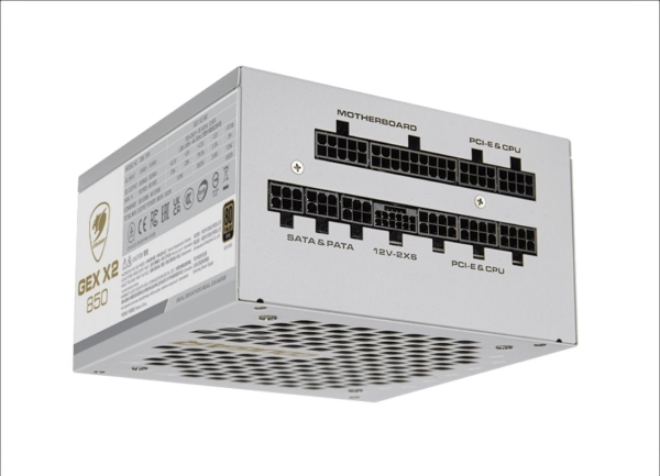 COUGAR PC zdroj GEX X2 850W SNOW 80+ Gold, modulární (PCI-e 5.0 GPU 12+4 Pin)