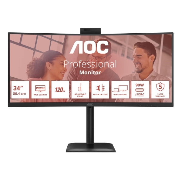 AOC/CU34E4CW/34''/VA/wQHD/120Hz/4ms/Černá/5R