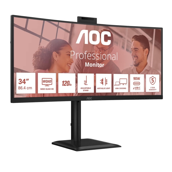 AOC/CU34E4CW/34''/VA/wQHD/120Hz/4ms/Černá/5R