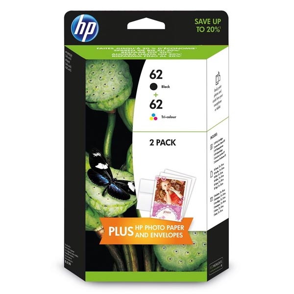 Sada náplní HP 62, N9J71AE černá + barevná (1x200/1x165 stran)