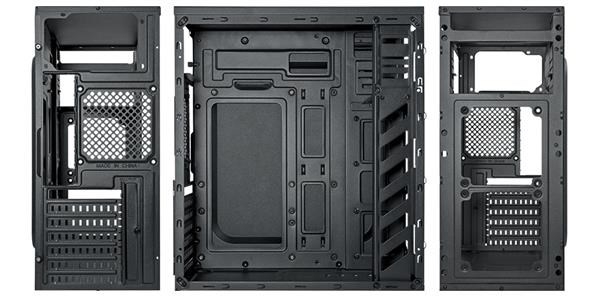 VeinX case Crown CR18A Mid Tower, bez zdroje, 1x USB3.0, 2x USB2.0, černá