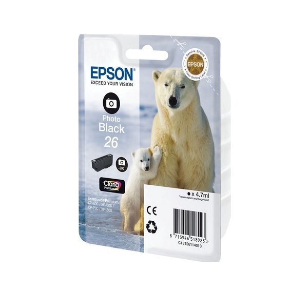 Náplň Epson 26, C13T26114012 foto černá blistr 