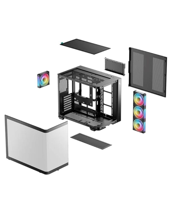DEEPCOOL Case CG530U 4F, ATX, Průhledná bočnice, 4x120mm ARGB Fan, černá