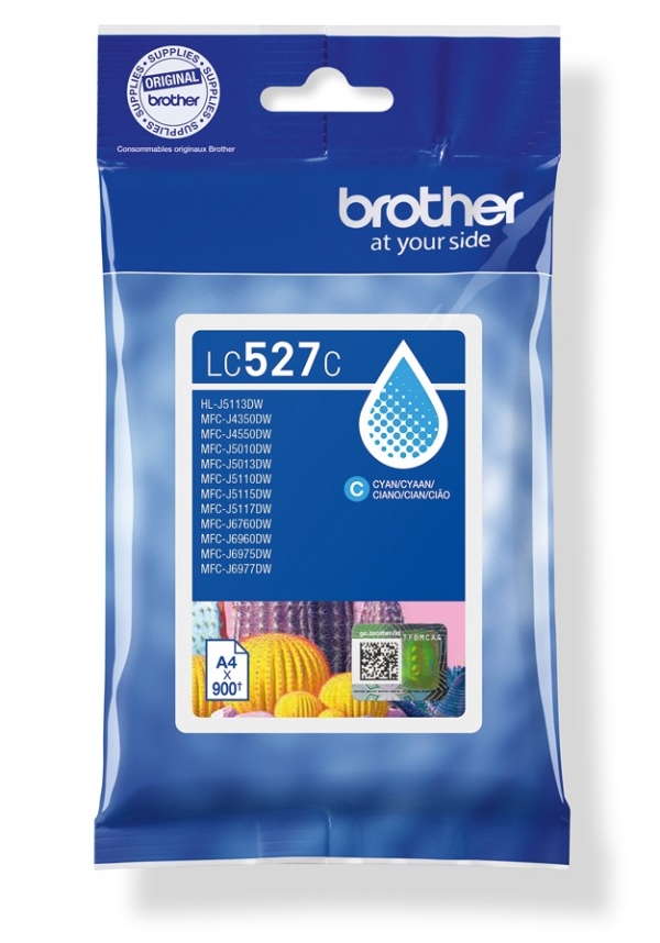 Brother LC527C - Azurová - originální - pillow pack - inkoustová cartridge - pro Brother MFC-J4350DW, MFC-J4550DW