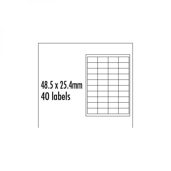 Logo etikety 48.5mm x 25.4mm, A4, matné, modré, 40 etiket, baleno po 10 ks, pro inkoustové a laserové tiskárny