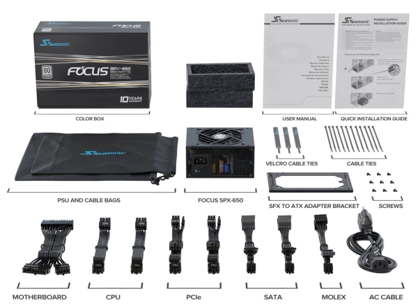 Zdroj Seasonic FOCUS SPX - 650W, 80+ Platinum, modular