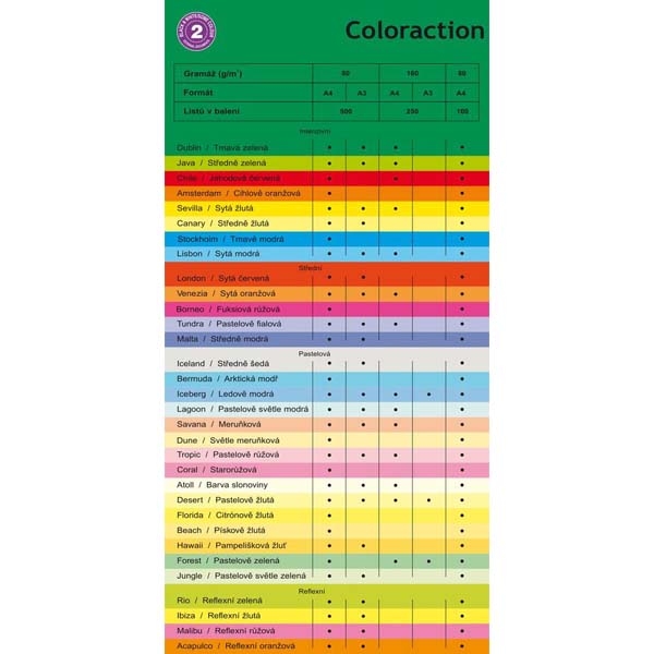 Xerografický papír Coloraction, Tundra, A4, 80 g/m2, světle fialový, 100 listů, vhodný pro inkoustový tisk