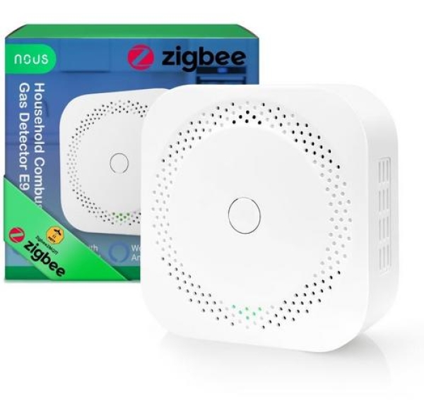 NOUS E9, Detektor hořlavých plynů pro domácnost, kompatibilní s Tuya a ZigBee