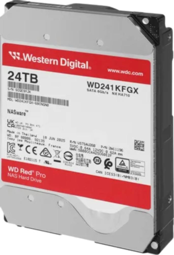 WD RED Pro NAS WD241KFGX 24TB, SATA III 3.5", 512MB 7200RPM, 287MB/s, CMR
