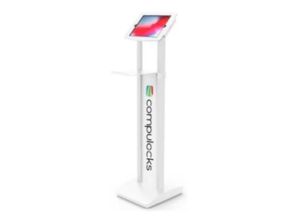 Compulocks Printer Tray for BrandMe Stand - Upevňovací komponent (zásobník) - nízký profil - pro printer - vysoce kvalitní hliník - bílá - upevnitelné na stojan - pro Compulocks BrandMe VESA Brandable Floor Stand For Tablets White, Space BrandMe Floor Sta