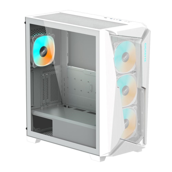 GIGABYTE case GB-C301GW V2, Mid tower, Průhledná bočnice, 4x 120mm ARGB Fan, bílá