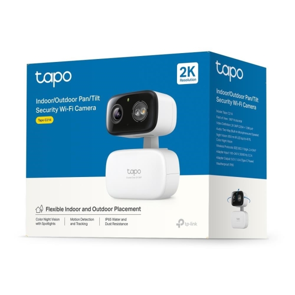 TP-Link Tapo C216 venkovní/outdoor kamera (3MP, 2K 1296p, IR 12m, WiFi, micro SD card)