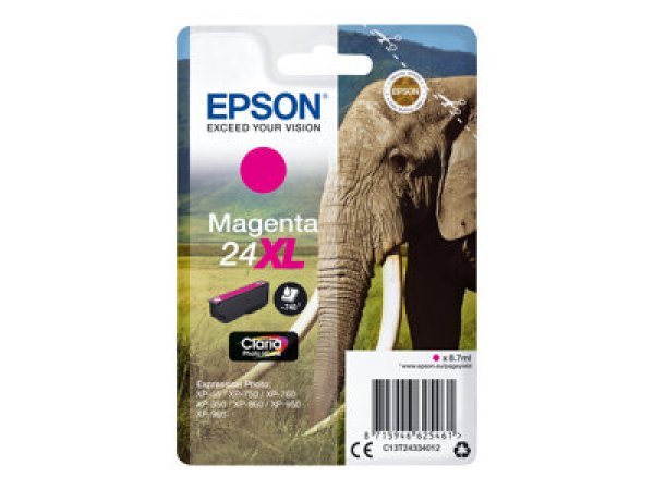 Náplň Epson 24XL, C13T24334022 purpurová blistr s RF alarmem 