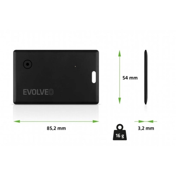 EVOLVEO TrackCard, Bluetooth lokátor s Apple Find My, černý