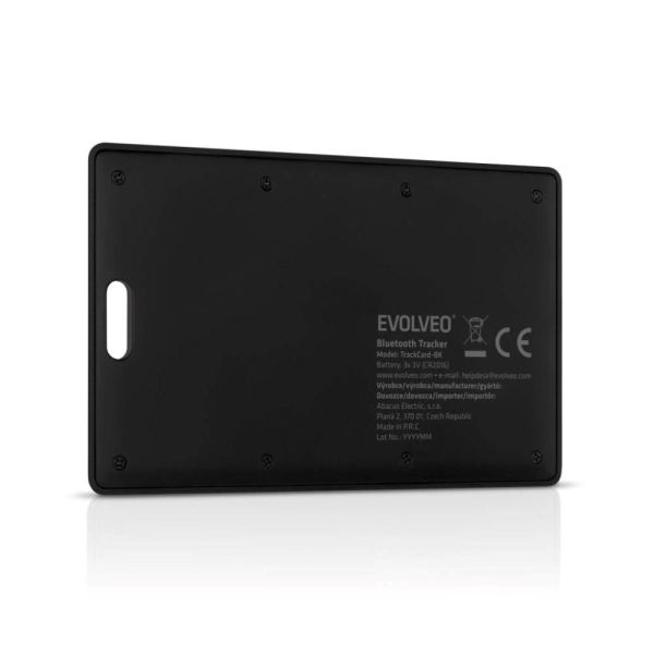 EVOLVEO TrackCard, Bluetooth lokátor s Apple Find My, černý