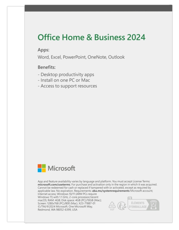 Microsoft Office Home and Business 2024 English  FPP (box)