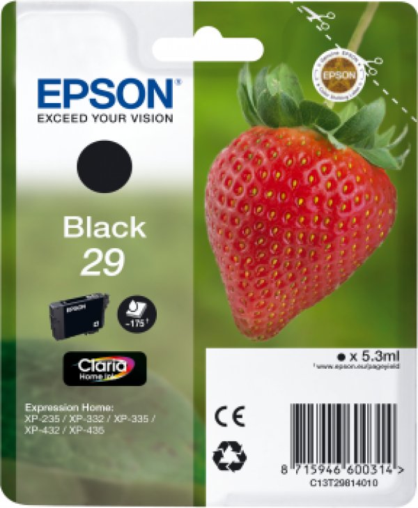 Náplň Epson 29, C13T29814012 černá blistr 