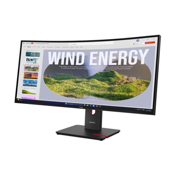 LENOVO LCD T34WD-40+MC60 - 34",VA,21:9,3440x1440,120Hz,300cd/m2,3000:1,4ms,HDMI,DP,USBHub,USB-C(100W PD),RJ45,Nákl,Zdvih