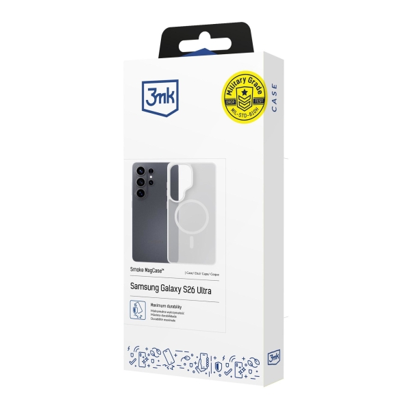 3mk ochranný kryt Smoke MagCase White pro Samsung Galaxy S26 Ultra
