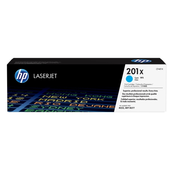 HP 201X (CF401X), originální azurový toner do tiskárny HP