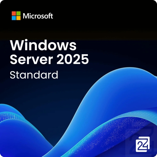 Microsoft OEM Windows Server Standard 2025 English 64Bit 1pk DSP OEI DVD 16 Core