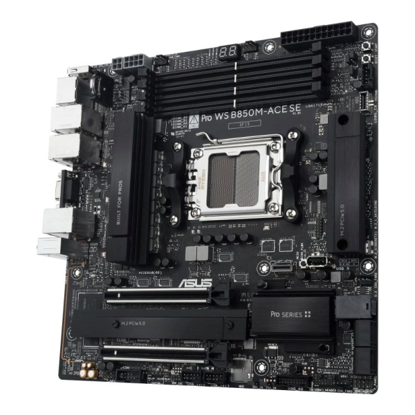 ASUS MB Sc AM5 Pro WS B850M-ACE SE, AMD B850, 4xDDR5, 1xHDMI, 1xDP, 1xVGA, mATX