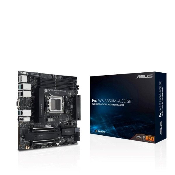 ASUS MB Sc AM5 Pro WS B850M-ACE SE, AMD B850, 4xDDR5, 1xHDMI, 1xDP, 1xVGA, mATX