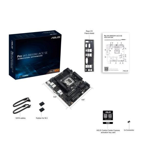 ASUS MB Sc AM5 Pro WS B850M-ACE SE, AMD B850, 4xDDR5, 1xHDMI, 1xDP, 1xVGA, mATX