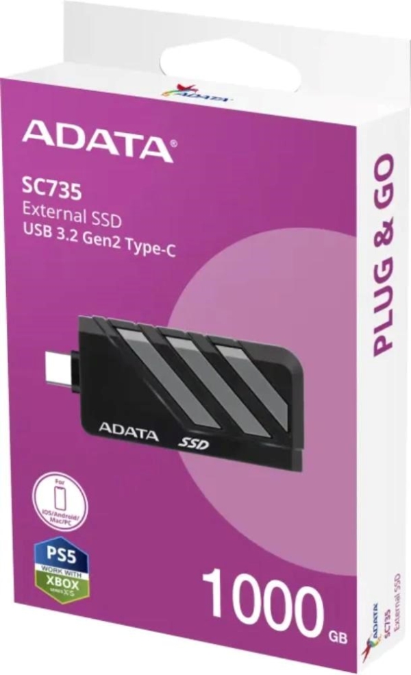 ADATA SC735/2TB/SSD/Externí/Šedá/5R