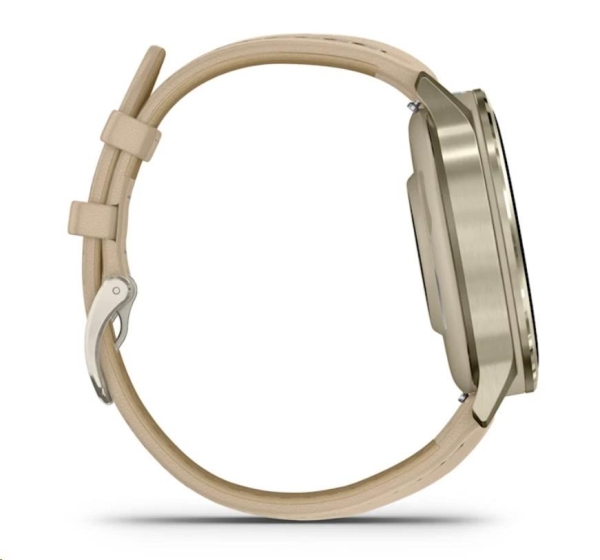 Garmin Venu 4 (41 mm) Zlaté / Bílý silikonový řemínek a Light Sand kožený řemínek, EU (upravit kartu)