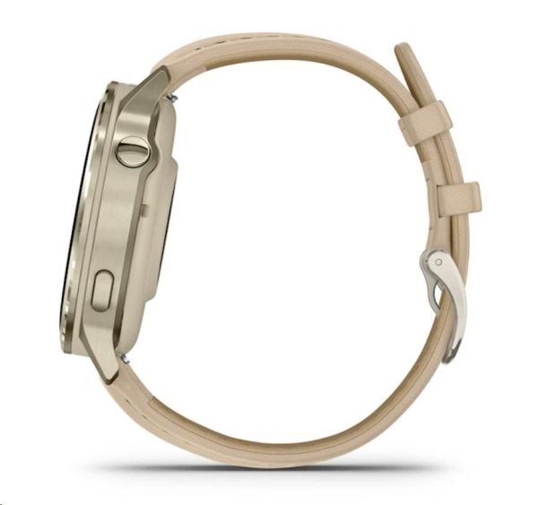 Garmin Venu 4 (41 mm) Zlaté / Bílý silikonový řemínek a Light Sand kožený řemínek, EU (upravit kartu)