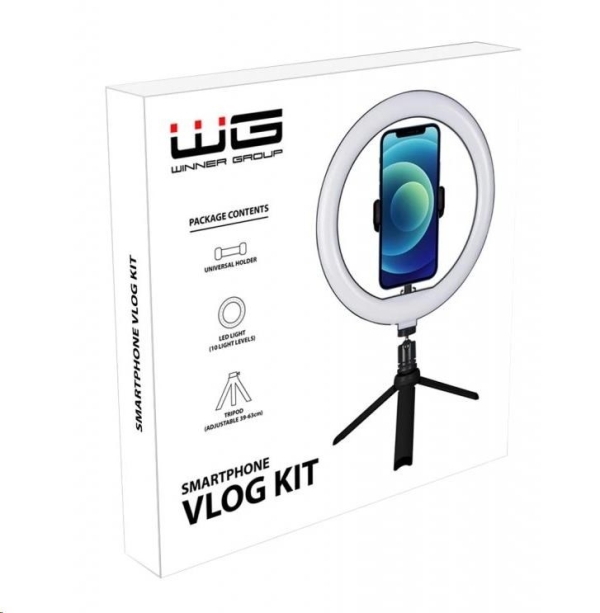 WG - Vlog Kit základní sada pro natáčení video blogů, tripod, držák telefonu, LED světlo