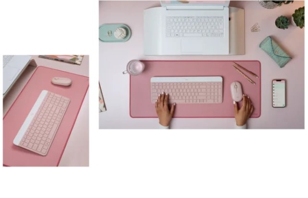 Logitech Slim Wireless Keyboard and Mouse Combo MK470 - ROSE - US INT'L - INTNL