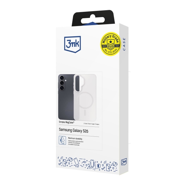 3mk ochranný kryt Smoke MagCase White pro Samsung Galaxy S26