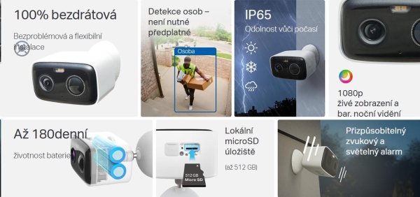 TP-Link Tapo C400 venkovní kamera (2MP, FullHD, 1080p, IR 10m, WiFi, micro SD card, IP65)