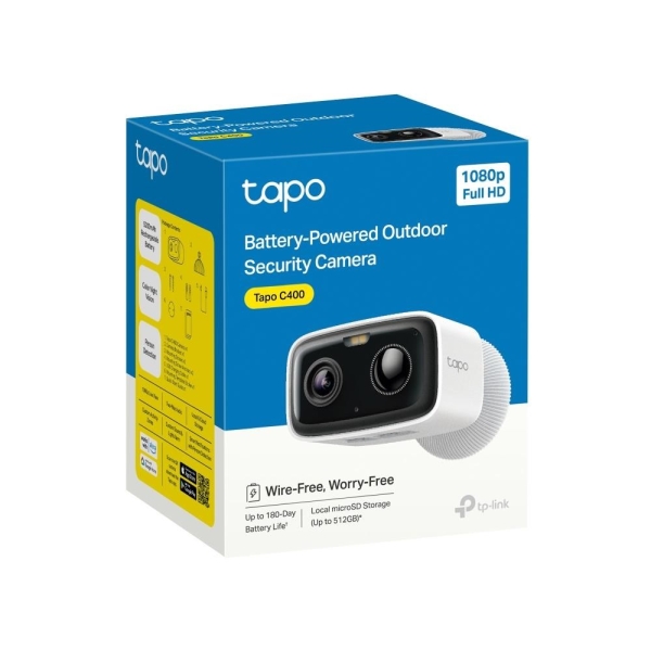 TP-Link Tapo C400 venkovní kamera (2MP, FullHD, 1080p, IR 10m, WiFi, micro SD card, IP65)