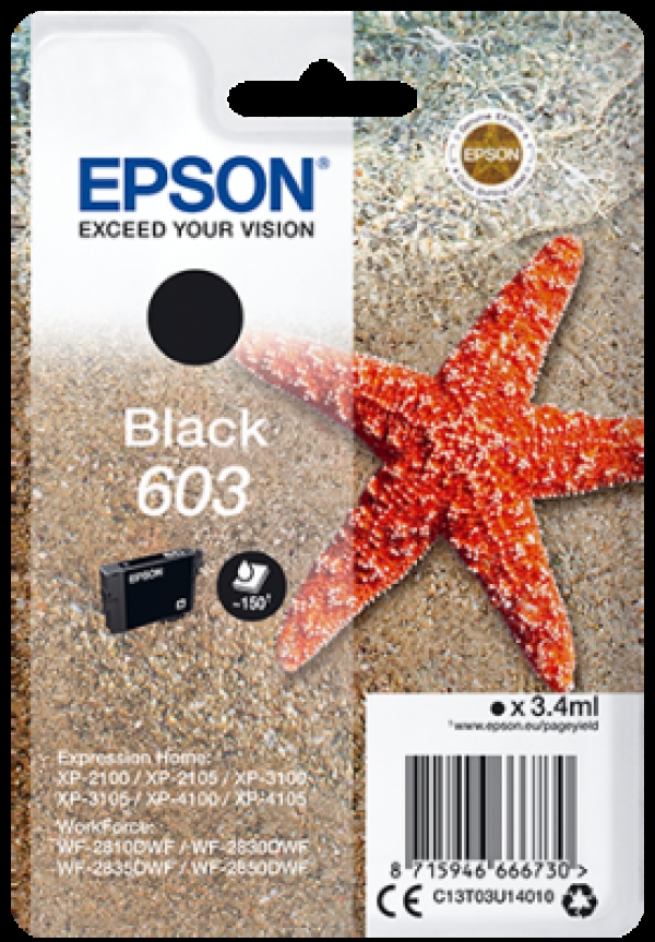 Náplň Epson 603, C13T03U14010 černá