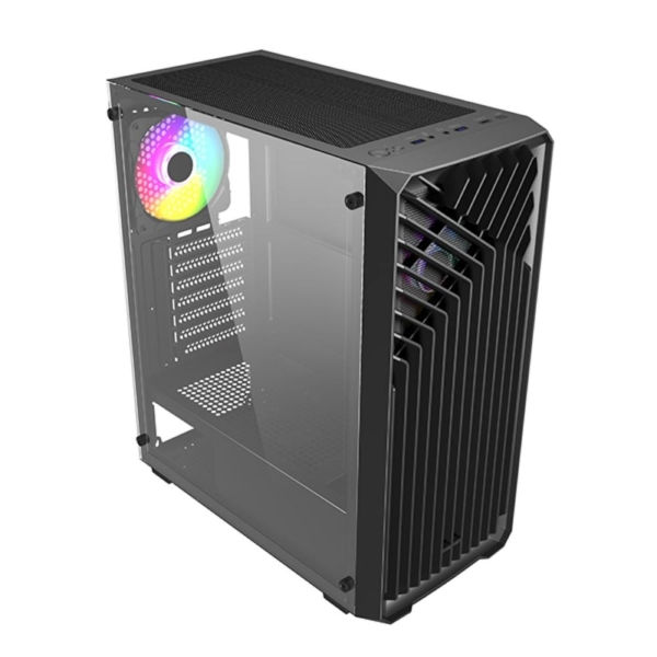 VeinX case OD15A-BK, ATX, Průhledná bočnice, Černá