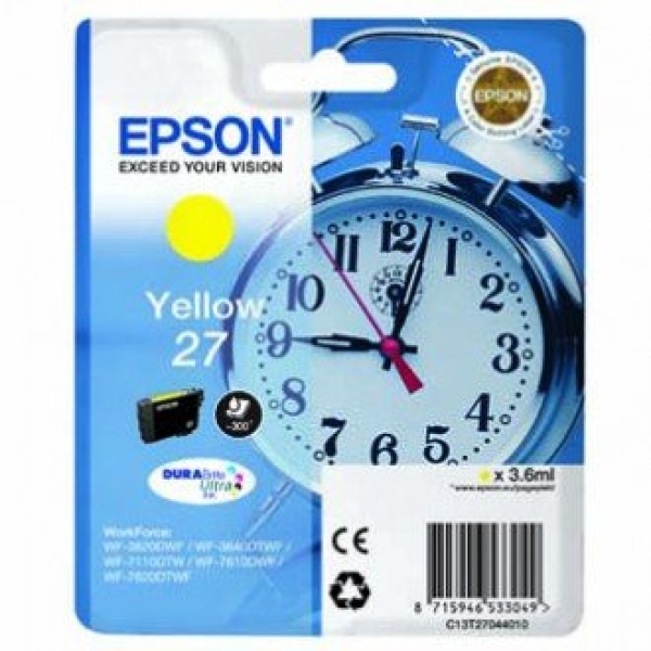 Náplň EPSON C13T27044020, C13T27044012, 27 žlutá (3,6ml)