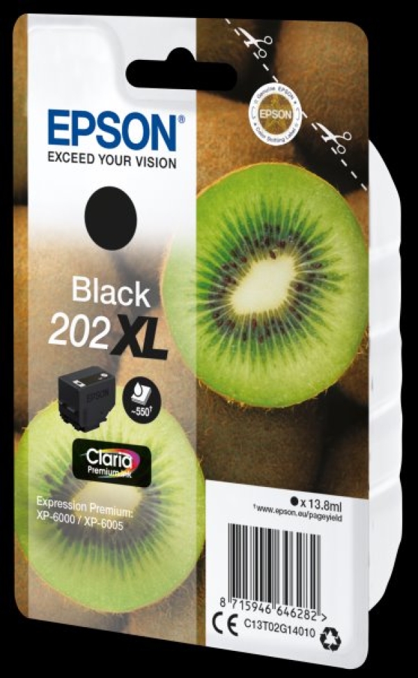Náplň Epson 202XL, C13T02G140 černá blistr 