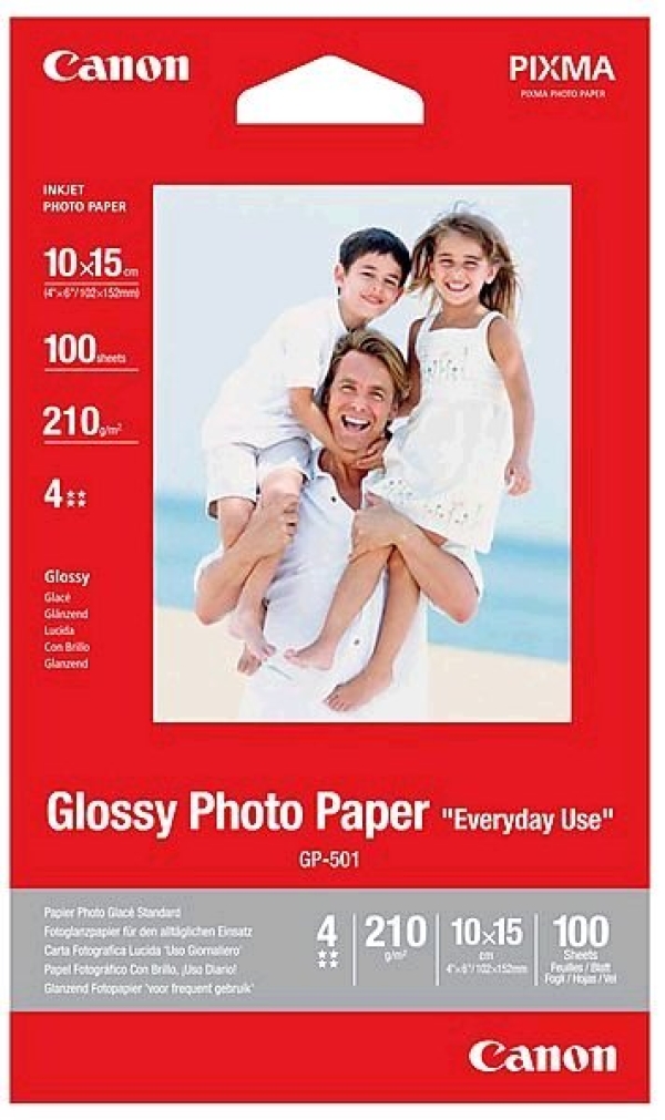 Canon GP-501 - Lesklý - 100 x 150 mm 100 listy fotografický papír - pro PIXMA iP90, MG2555, mini260, MP180, MP490, MP510, MP550, MP560, MP960, MX330, TS7450