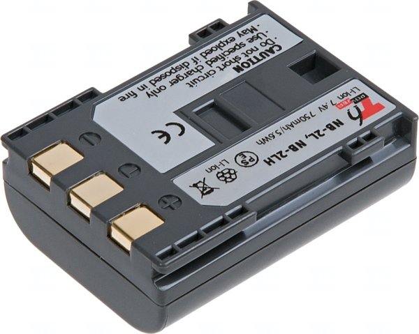 Baterie T6 Power Canon NB-2L, NB-2LH, BP-2LH, 750mAh, 5,5Wh, šedá