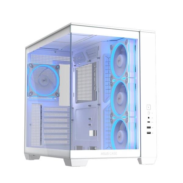 ASUS A32 PLUS WHITE ARGB TG skrinka ATX biela 4x ARGB fan
