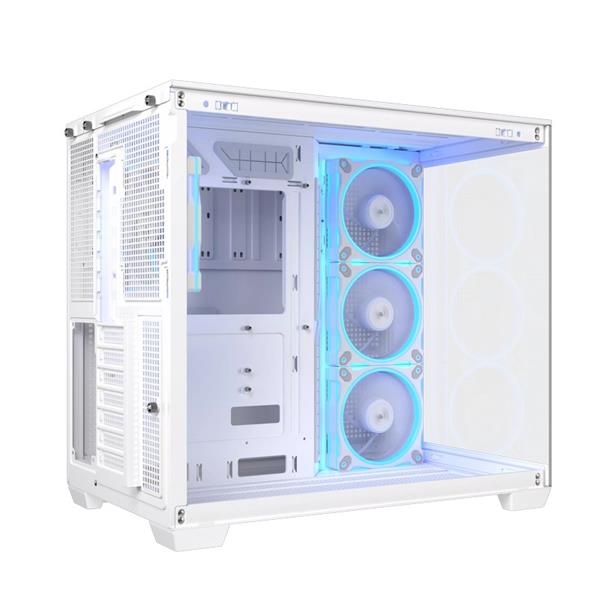 ASUS A32 PLUS WHITE ARGB TG skrinka ATX biela 4x ARGB fan